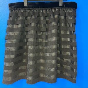 J Crew Striped Black Mini Skirt